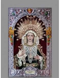 Azulejo rectangular de María Santísima del Rocío (Hermandad de la Redención de Sevilla)