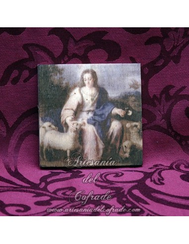 Placa de madera 10x10 de la Divina Pastora