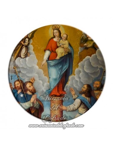 Imán redondo plastico de la Virgen del Pilar