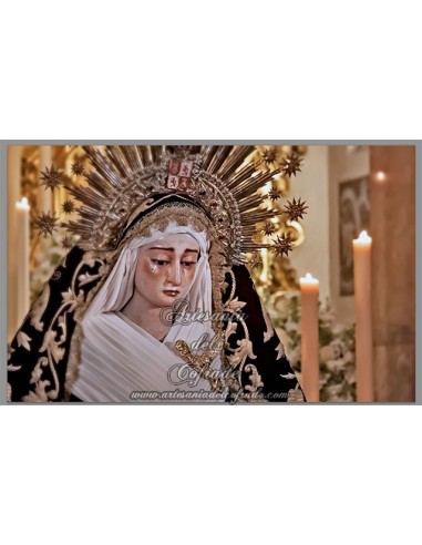 Azulejo cuadrado de la Virgen de la Soledad de San Lorenzo de Sevilla