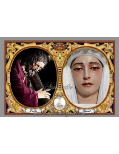 Azulejo rectangular con Jesús de la Pasión y la Virgen de la Merced.