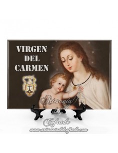Bonito Azulejo rectangular de la Virgen del Carmen