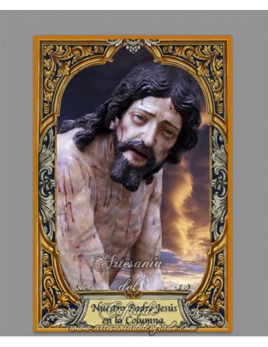 Azulejo rectangular de Nuestro Padre Jesús en la Columna de Priego (Córdoba)
