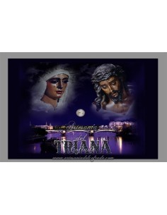 Azulejo con el montaje de los dos titulares de la Esperanza de Triana.