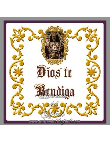 Precioso azulejo cuadrado Medinaceli "Dios te Bendiga"