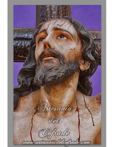 Azulejo rectangular con la imagen del Cristo de las Misericordias de Santa Cruz.