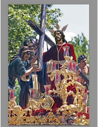 Azulejo rectangular de Nuestro Padre Jesús de la Victoria de la Hermandad de la Paz.