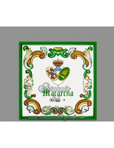 Azulejo cuadrado del escudo de la Hermandad de la Esperanza Macarena