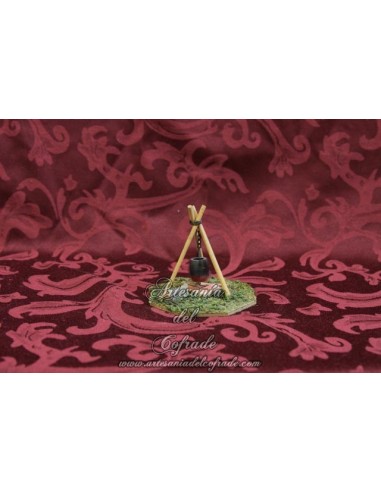 Fuego con cacerola para figuras de Belen