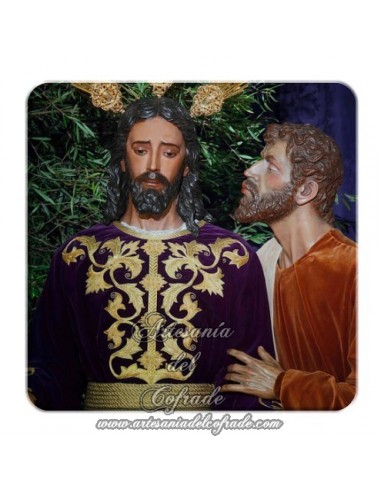 Imán cuadrado plastico del Cristo del Beso de Judas (Sevilla)